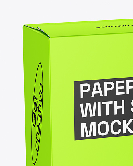 Paper Box With Glossy Snack Bar Mockup