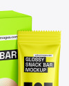 Paper Box With Glossy Snack Bar Mockup