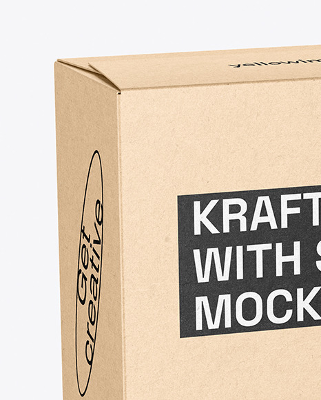 Kraft Box With Kraft Snack Bar Mockup