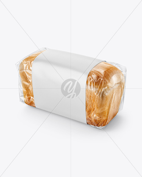 Clear Plastic Packaging with Bread Mockup