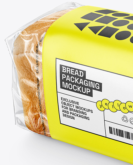 Clear Plastic Packaging with Bread Mockup