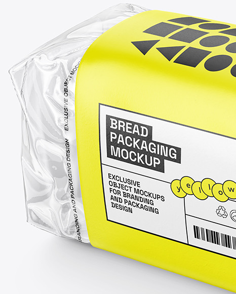 Clear Plastic Packaging with Bread Mockup