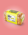 Clear Plastic Packaging with Bread Mockup