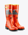 Rain Boots with Straps Mockup