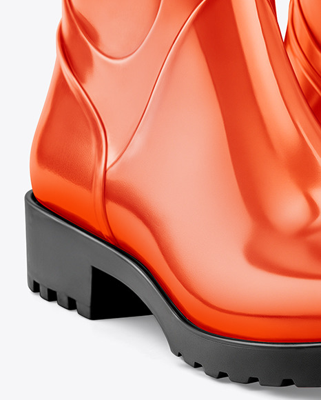 Rain Boots with Straps Mockup
