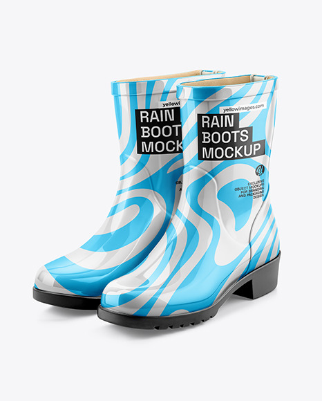 Mid-Calf Rain Boots Mockup
