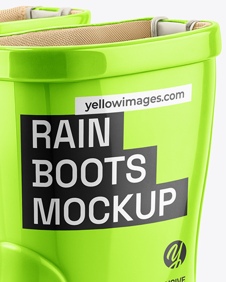 Mid-Calf Rain Boots Mockup