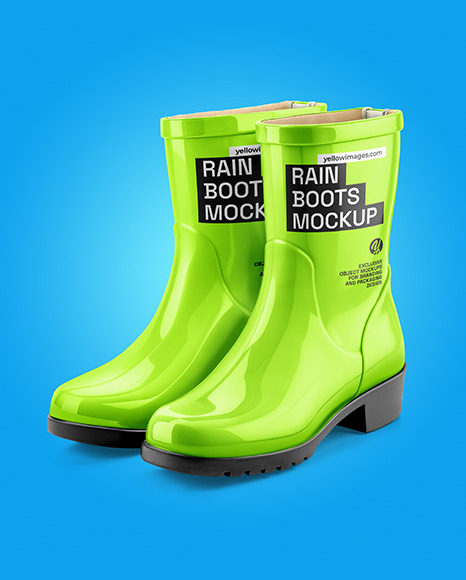 Mid-Calf Rain Boots Mockup