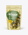 Clear Stand-Up Pouch w/ Olives Mockup