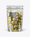 Clear Stand-Up Pouch w/ Olives Mockup