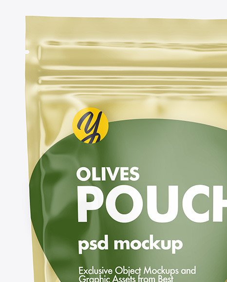 Clear Stand-Up Pouch w/ Olives Mockup