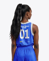 Young Black Woman Wearing a Full Basketball Kit Mockup