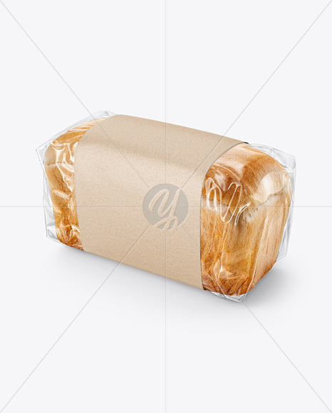 Clear Plastic Packaging with Bread Mockup
