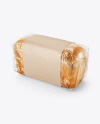 Clear Plastic Packaging with Bread Mockup