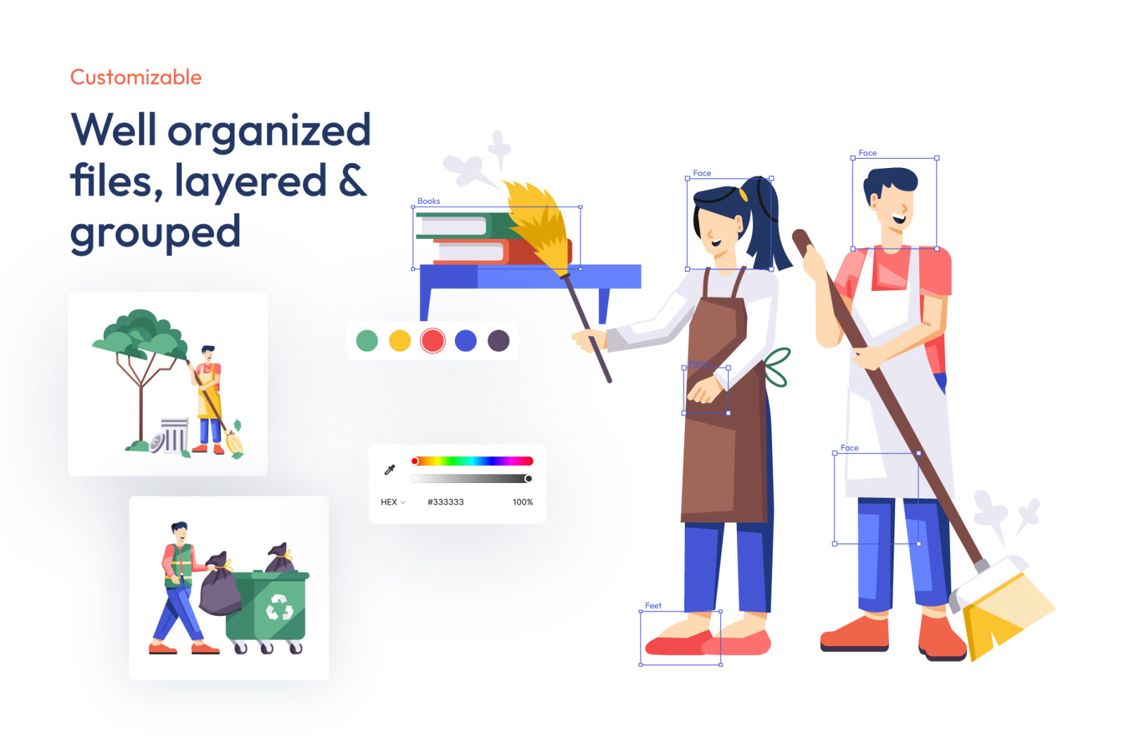 Cleaning Vector Illustration Set Cleaning Vector Illustration Set