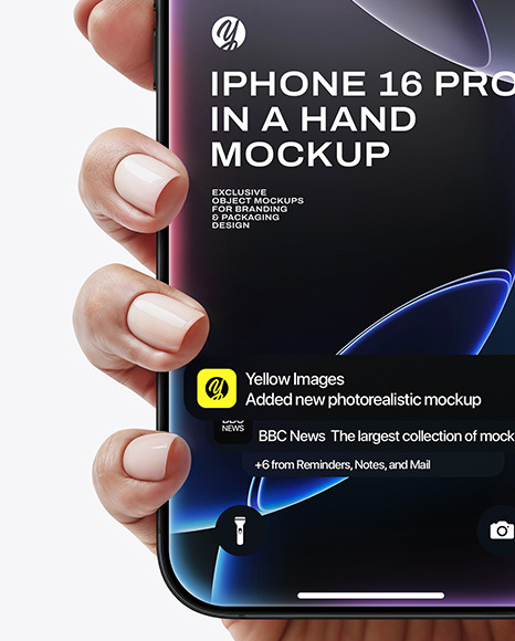 iPhone 16 Pro Black Titanium in a Hand Mockup