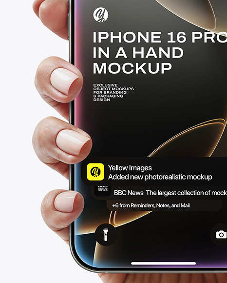 iPhone 16 Pro Natural Titanium in a Hand Mockup