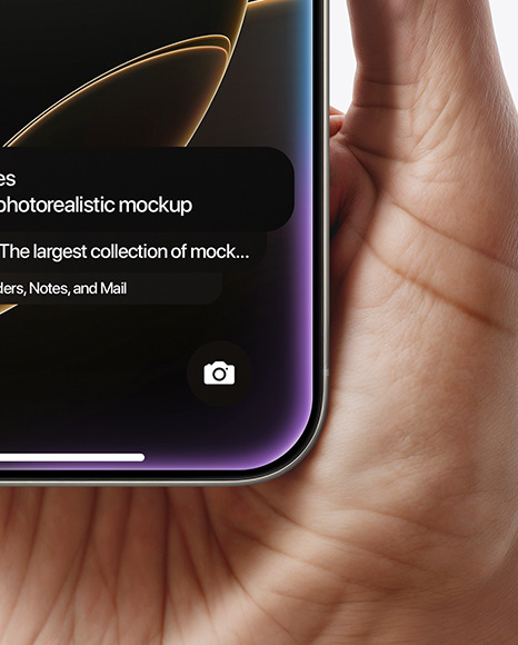 iPhone 16 Pro Natural Titanium in a Hand Mockup