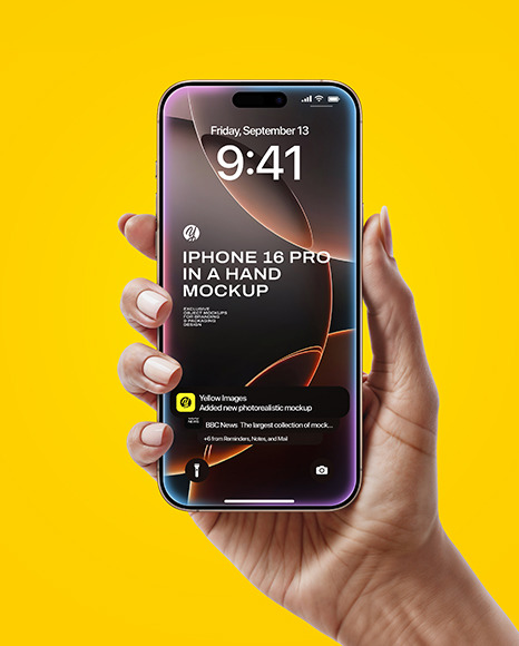 iPhone 16 Pro Desert Titanium in a Hand Mockup