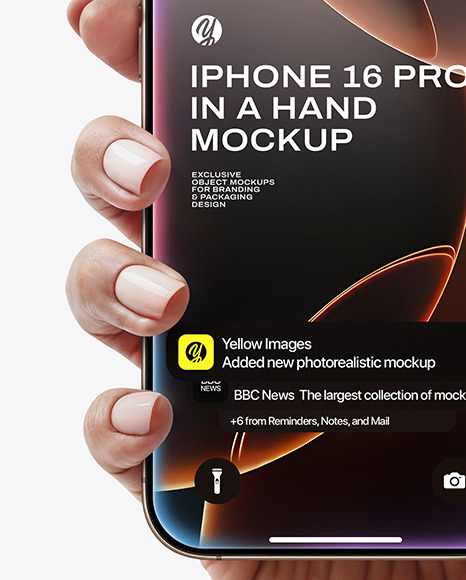 iPhone 16 Pro Desert Titanium in a Hand Mockup