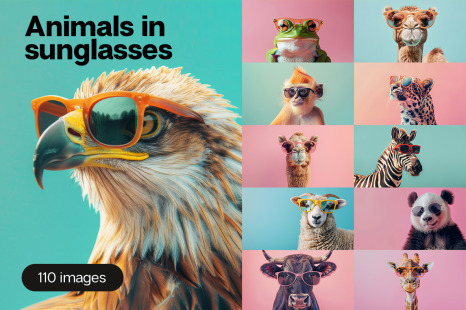 Animals in sunglasses - Zebra