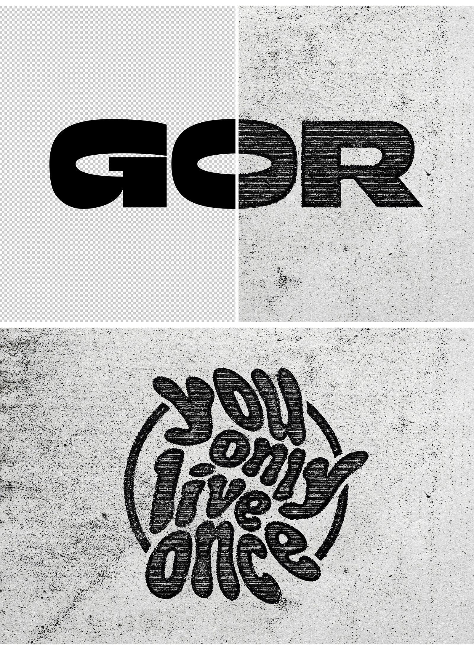 Grunge Printed Text & Logo Effect Grunge Printed Text & Logo Effect