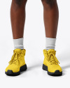 Curly Black Woman Wearing a Full Basketball Kit Mockup