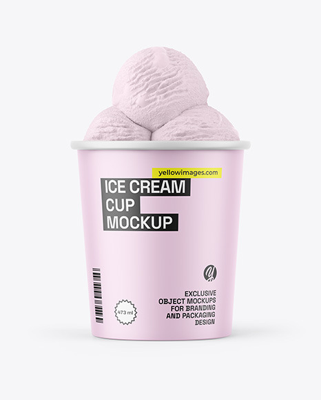 Matte Ice Cream Cup Mockup