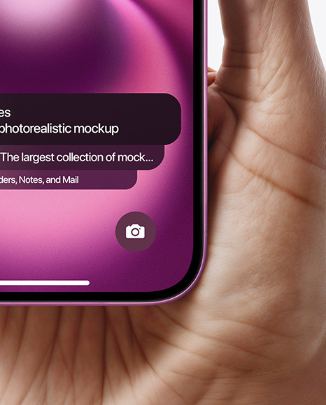 iPhone 16 Pink in a Hand Mockup