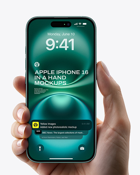 iPhone 16 in a Hand Mockup