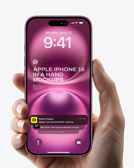 iPhone 16 in a Hand Mockup