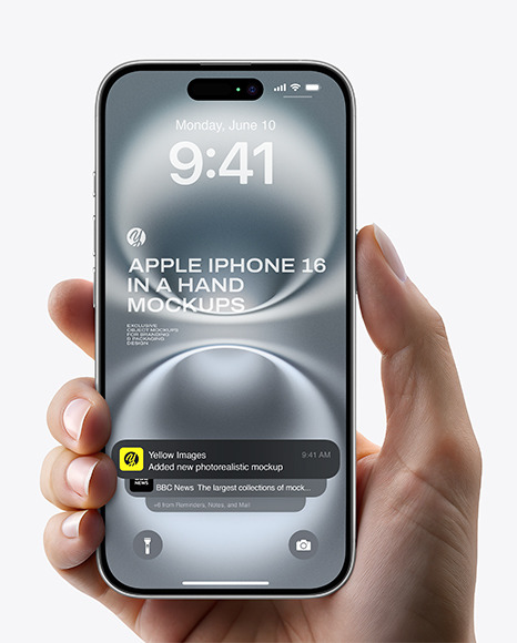 iPhone 16 in a Hand Mockup