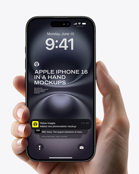 iPhone 16 in a Hand Mockup