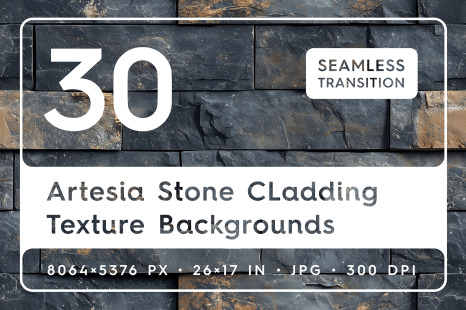 30 Artesia Stone Cladding Texture Backgrounds. Seamless Tiling. - Wall