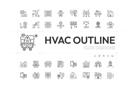 HVAC Icons - Lined