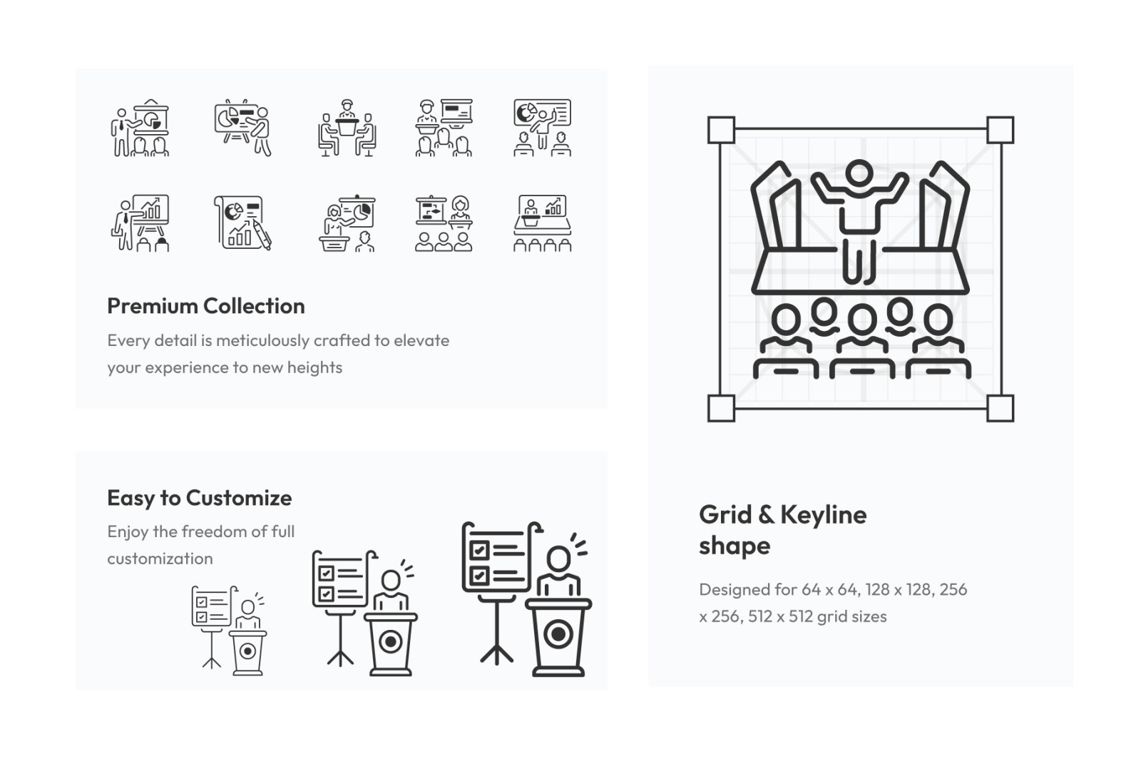 Presentation Outline Icon Set Presentation Outline Icon Set