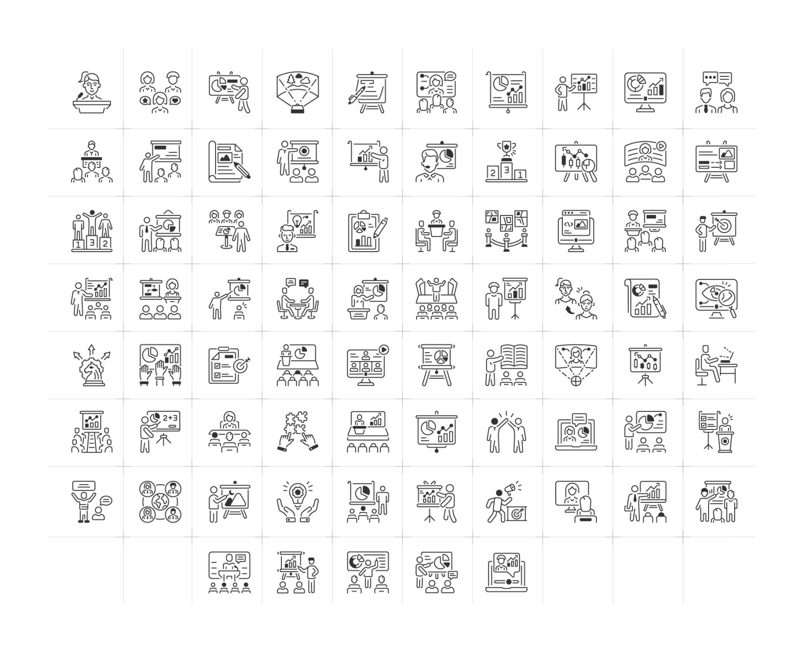Presentation Outline Icon Set Presentation Outline Icon Set