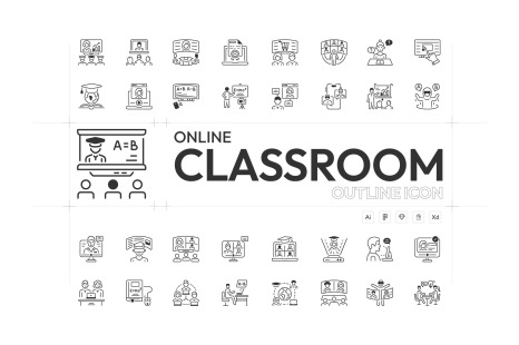 Online Classroom Icons - Animated icons