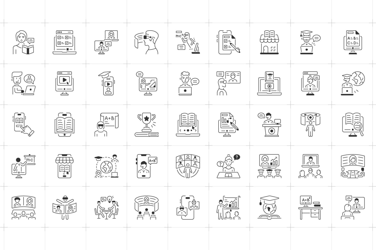 Online Classroom Icons Online Classroom Icons