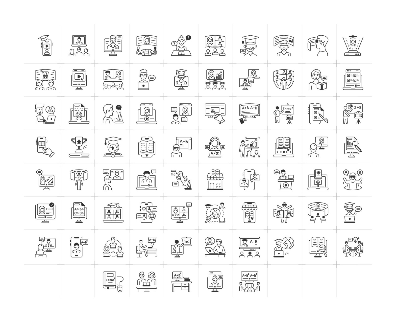 Online Classroom Icons Online Classroom Icons