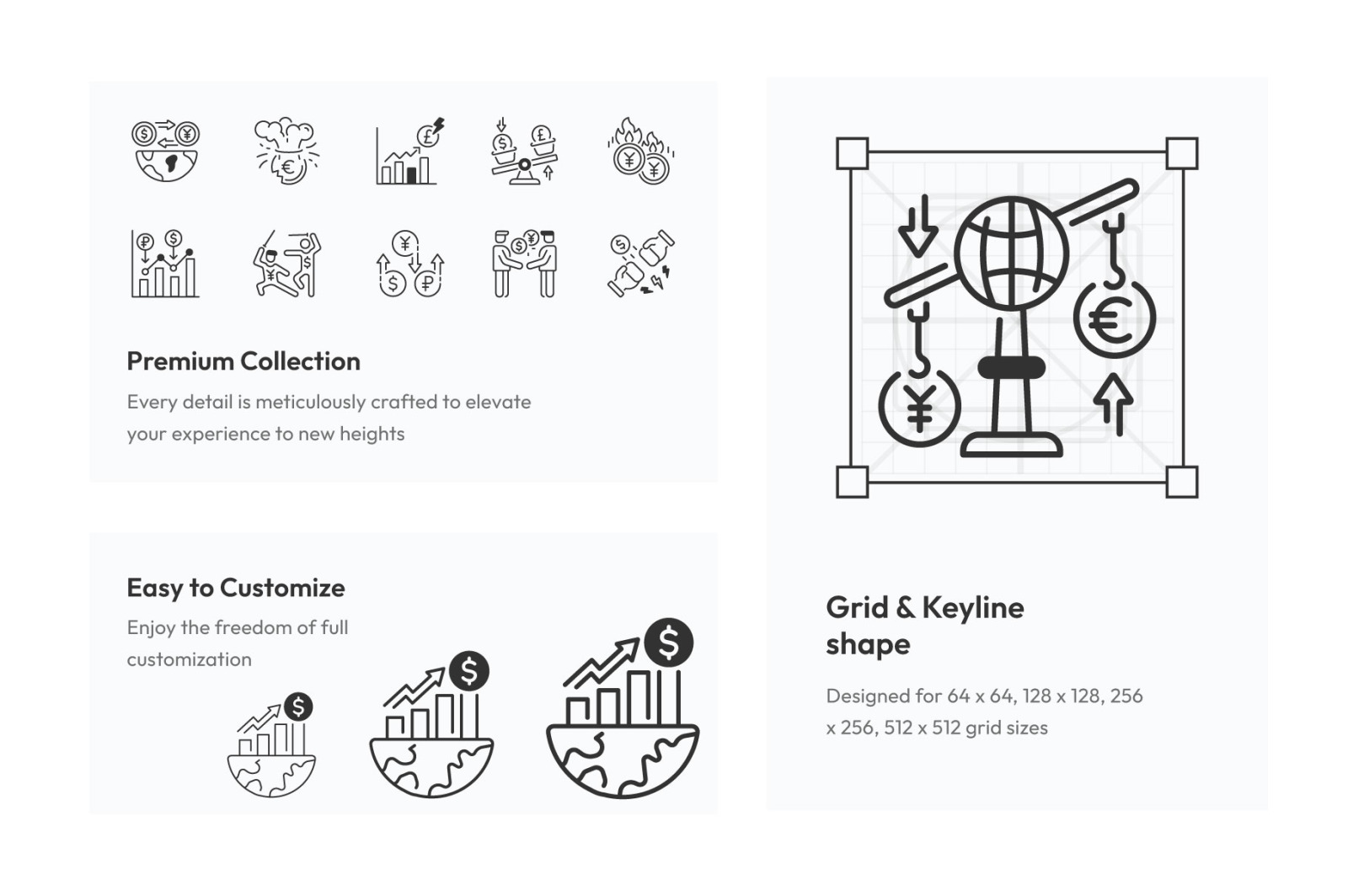 Linear Trade War Icon Set Linear Trade War Icon Set