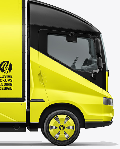 Electric Box Truck Mockup - Side View
