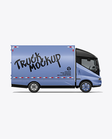 Electric Box Truck Mockup - Side View