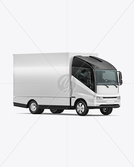 Electric Box Truck Mockup - Half Side View