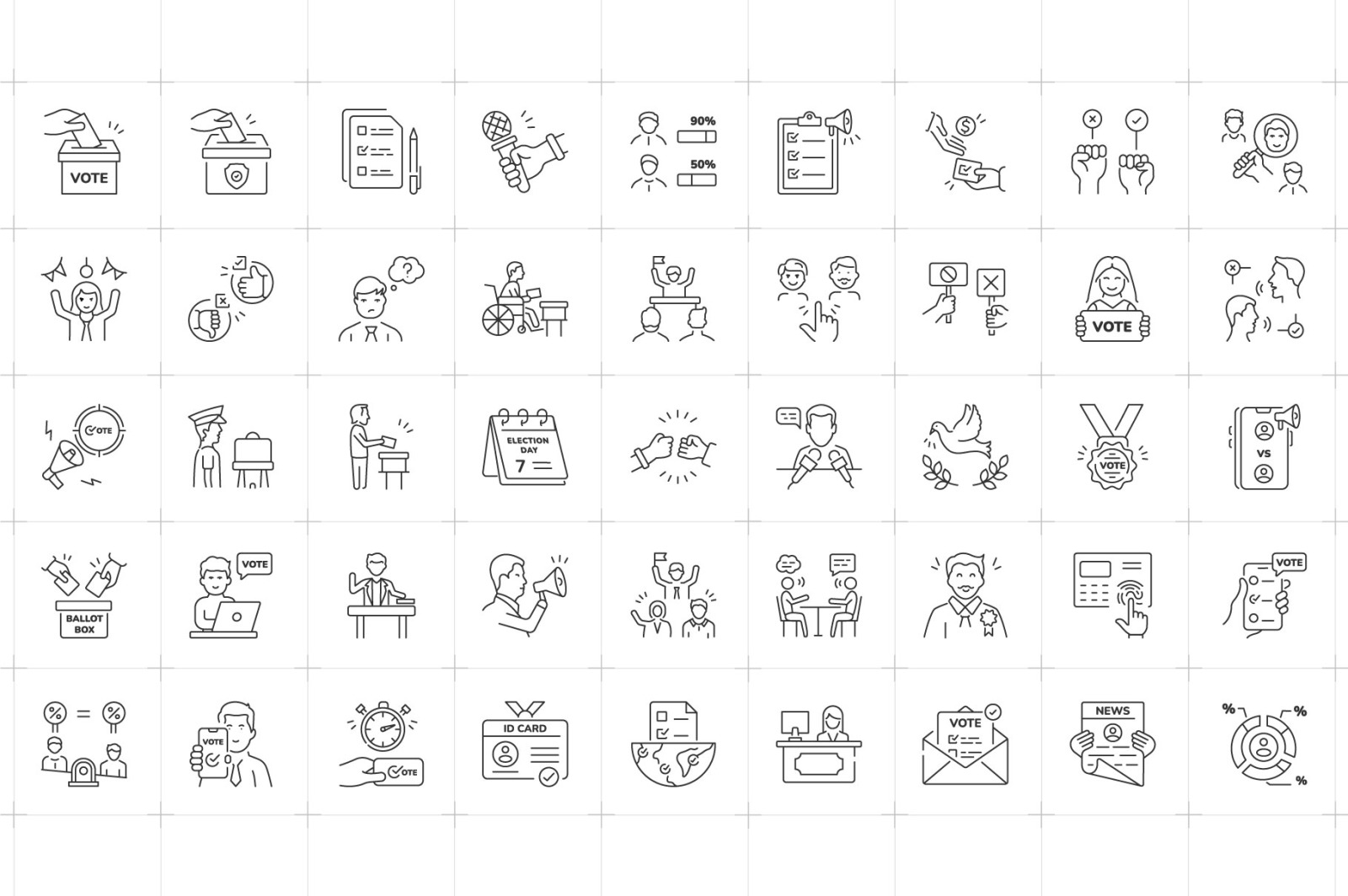 Voting and Elections Icons Voting and Elections Icons