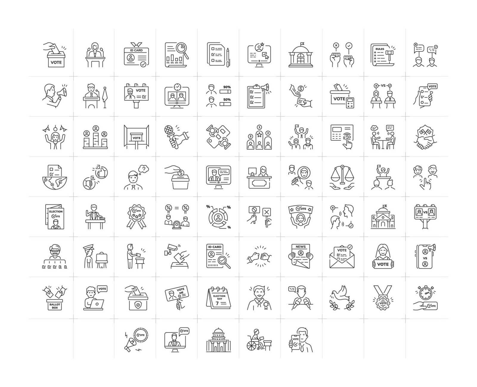 Voting and Elections Icons Voting and Elections Icons