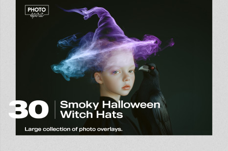 30 Smoky Halloween Witch Hats Effect Photo Overlays - Creativity