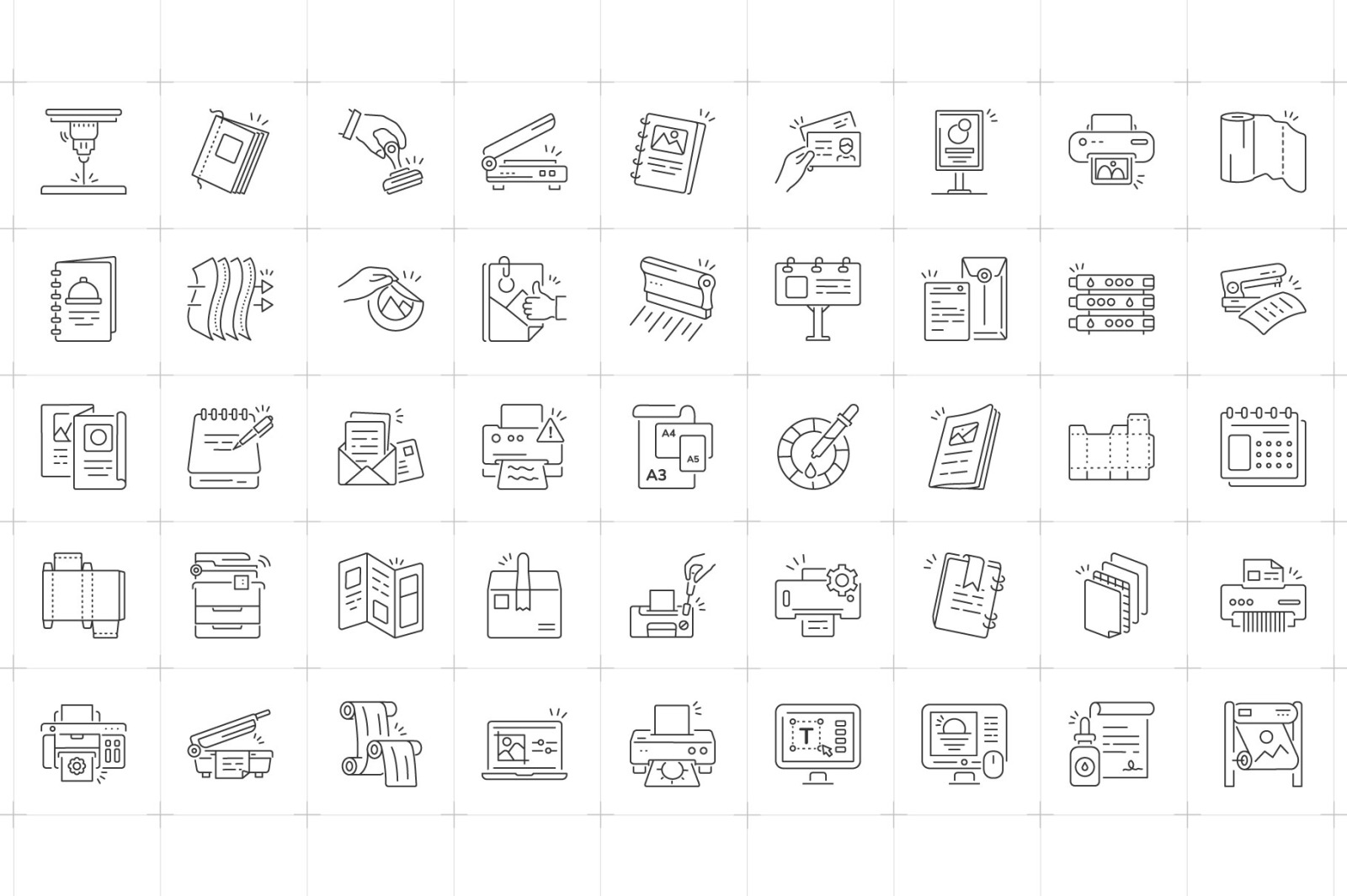 Printing Service Icons Printing Service Icons