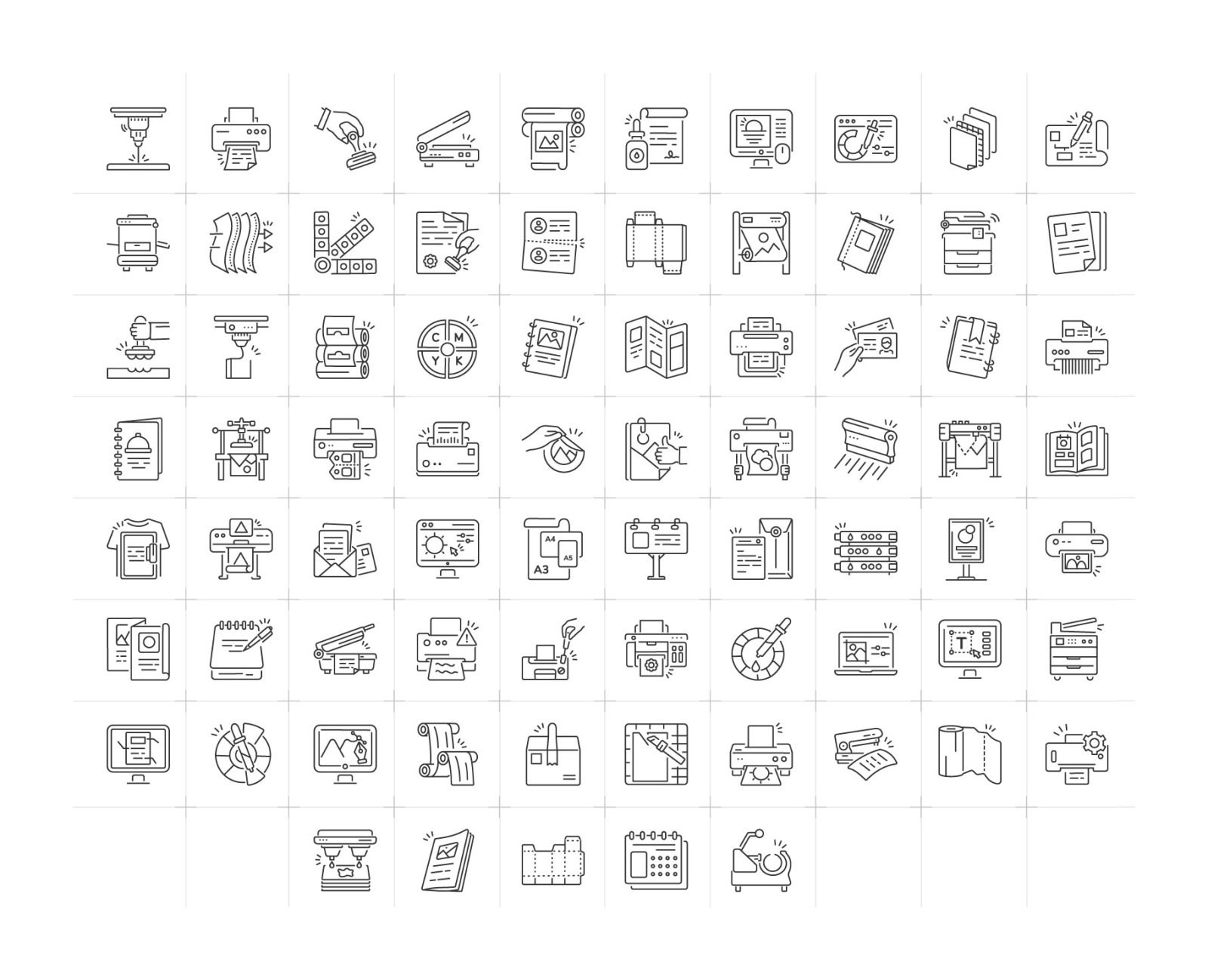 Printing Service Icons Printing Service Icons