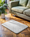 Rectangular Floor Mat Next to Sofa Mockup